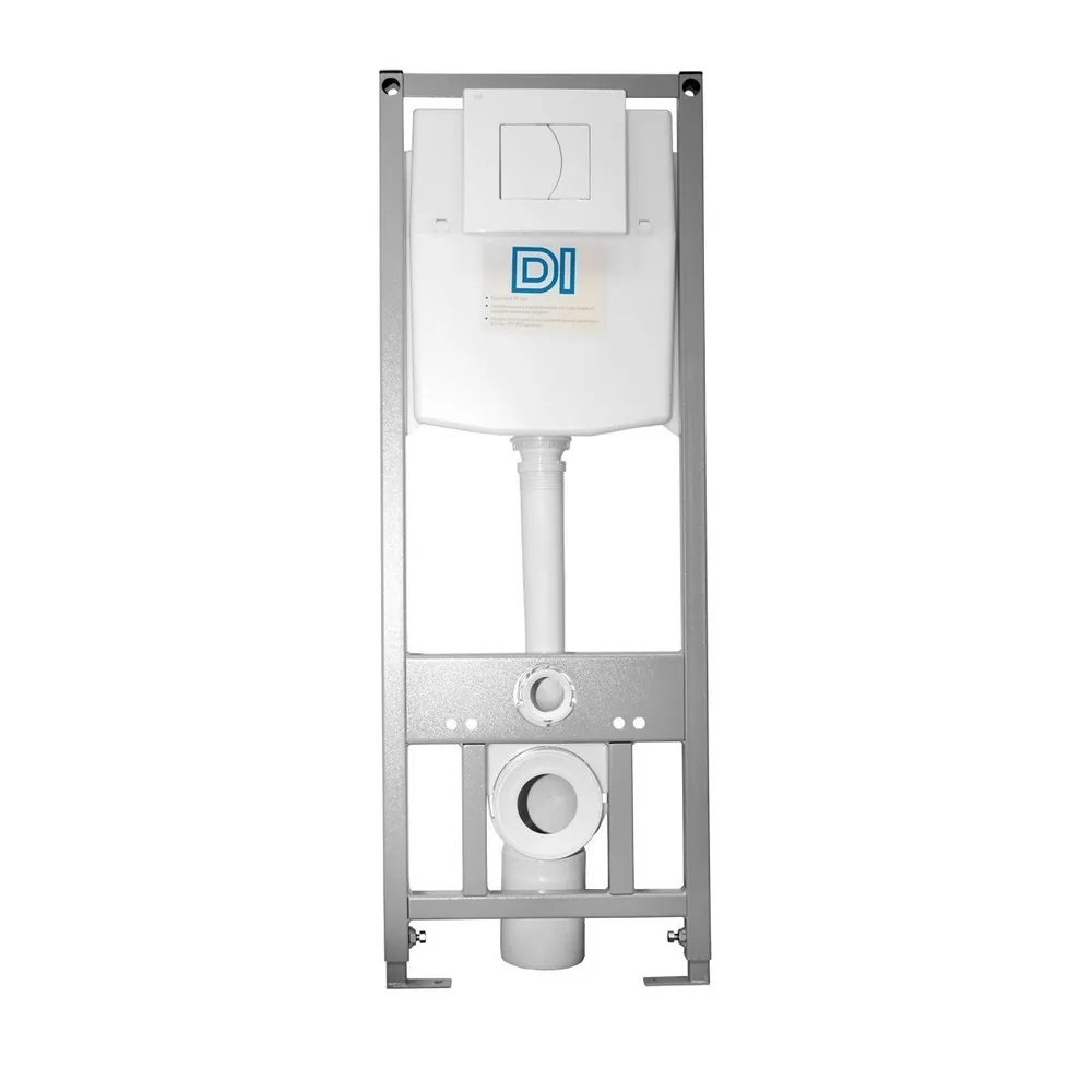 Система инсталляции "Santeri Di" для подвесного унитаза механическая, с кнопкой белой