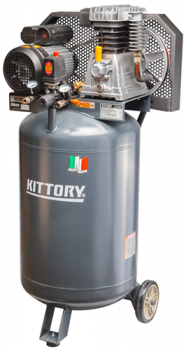 Компрессор поршневой ременной KAC-100/65V производительность 400л/мин 2200Вт 220В максимальное рабочее давление 10 бар "Kittory"