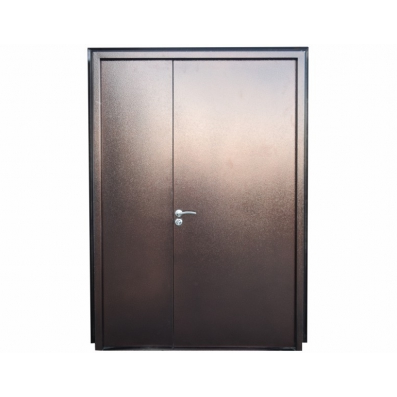 Дверь входная противопожарная двухстворчатая , 1200*2050*50мм, правая, металл -"Техническая медь", Город Мастеров