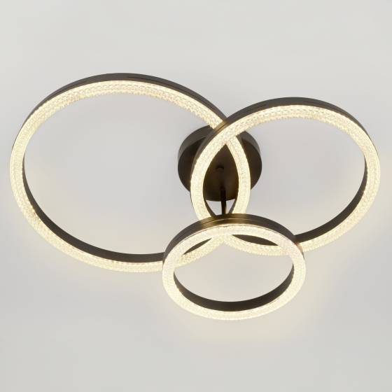 Светильник потолочный светодиодный ЭРА Модерн Bloom CLL-1-110W 3K-6K RC BK с ДУ черный