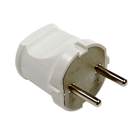 Вилка "IN HOME " белая, без заземляющего контакта, 4142