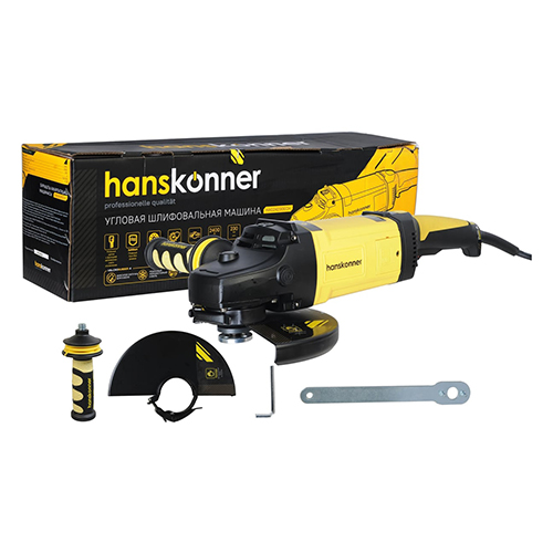 УШМ 230мм "Hanskonner" HAG24230ECH, 2400Вт, 6500об/мин, плавн пуск, пылезащита