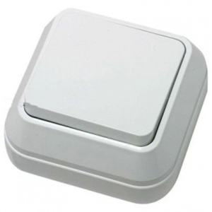 Переключатель 1-кл, "Siva Ustu", накладной, белый