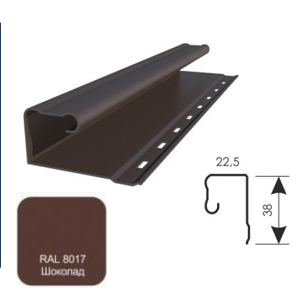 J профиль 38*21 Дамир 2.5м, шоколад