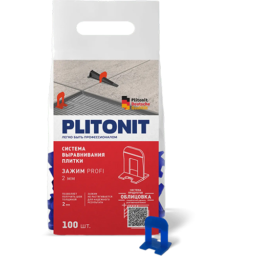 Система выравнивания плитки "Плитонит SVP-PROFI", Зажим Ворота 2,0мм, 100шт/уп