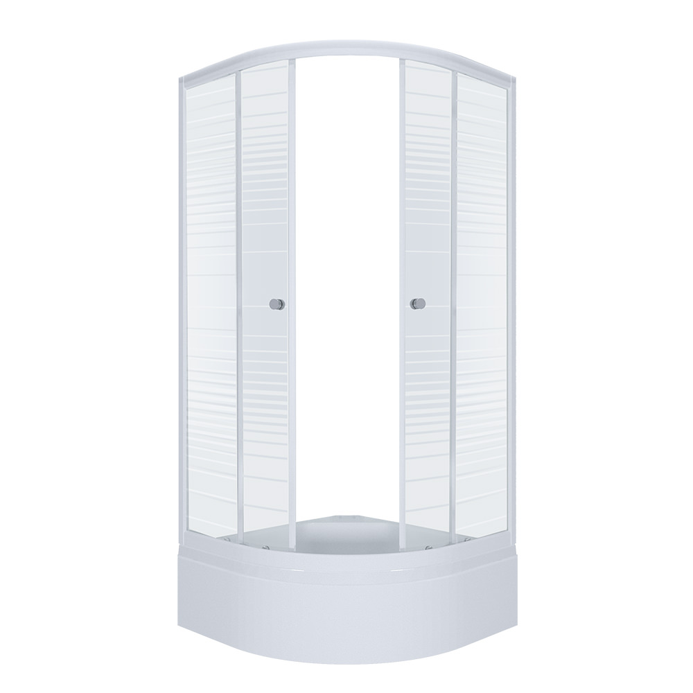 Душевой угол "Стандарт  В", 1000*1000мм, средний поддон, рисунок аква полосы