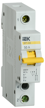 Выключатель-разъединитель трехпозиционный ВРТ-63, 1Р 50А "ИЭК