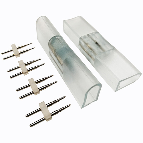 Комплект(2шт) коннекторов ПВХ для прямого соединения одностороннего светодиодного неона мини 8*16мм