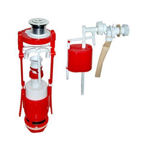 Арматура для бачка универсальная с кнопкой хром, боковой подвод, двухуровневая АС-10.1М (РБМ)