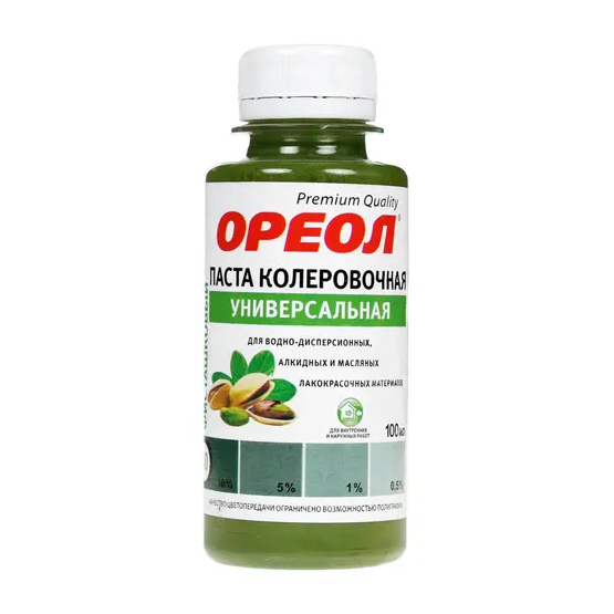 Паста колерная универсальная &quot;Ореол&quot;, 100мл, &quot;Фисташковый №30&quot;