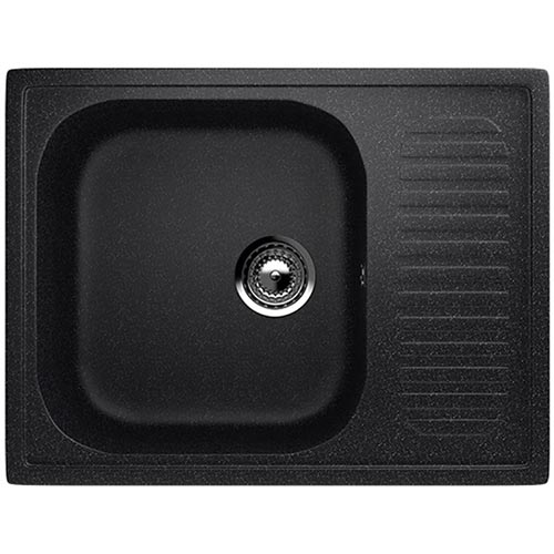 Мойка из искусственного гранита  "Ulgran",640*490*190мм "прямоугольная", черный