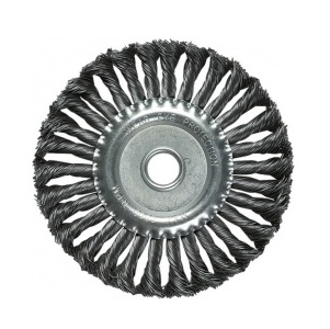 Щетка &quot;Matrix&quot; плоская для УШМ 175мм, посадка 22,2мм, крученая металлическая проволока