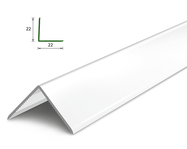 Угол ПВХ KU, 22*22мм, L=2,7м, "Белый"