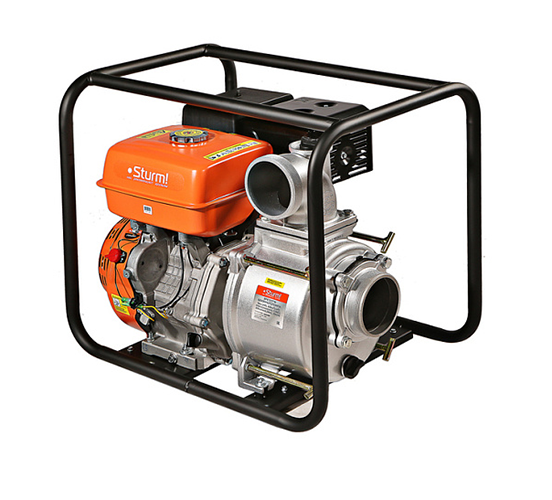 Бензиновая мотопомпа Sturm! 15 лс,для гр воды,напор 20 м,d=100 мм,835л/мин,