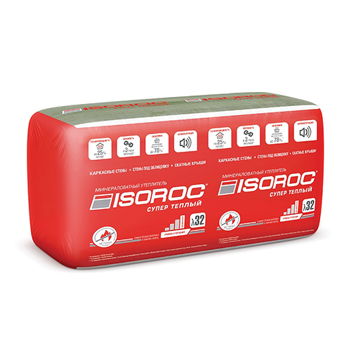 Утеплитель Изорок Супер теплый 1000*610*50мм, 6,1м2, 0,305м3, 10 плит