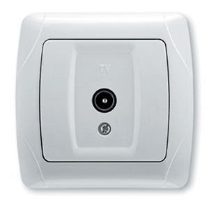 Розетка, TV проходная, "Carmen Viko", скрытой проводки, 12 дБ, белая