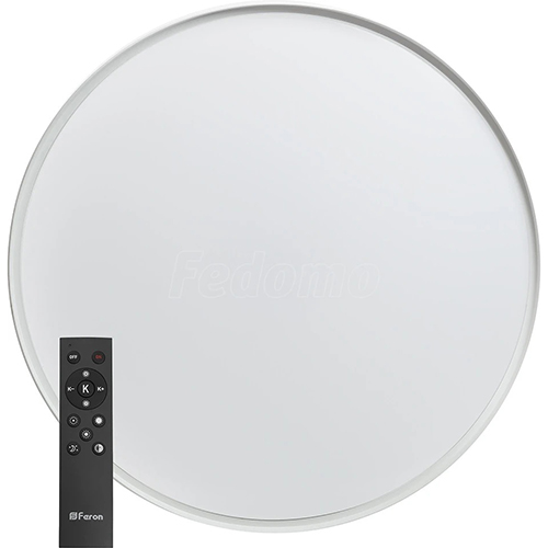 Светильник светодиодный  80Вт, 220В, 5600Лм, 3000-6500К, с пультом, белый "Feron Simple matte" "AL6230"