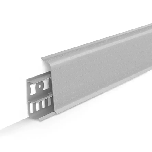 Плинтус "Светло серый", кабель-канал, мягкий край, 70*2200мм