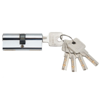 Цилиндр дверной латунный "Trodos ЦМ 90(35/55)-5К CP", "Хром"