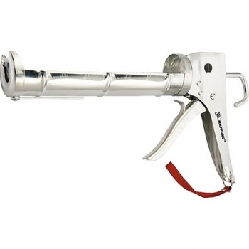 Пистолет для герметика полуоткрытый зубчатый хромированный, 310мм
