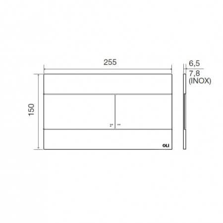 Кнопка &quot;Oliveira&quot; двойная механическая для инсталляции &quot;Slim&quot; глянцевый хром, пластик