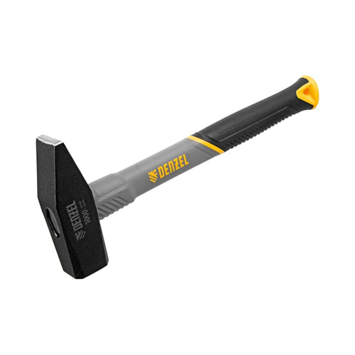 Молоток "Denzel" слесарный 1000г, кованый, фибергласовая рукоятка с TPR покрытием