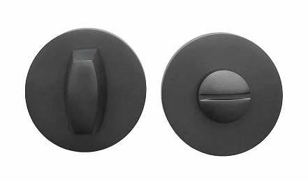 Завертка дверная "Vrata AE20AT28", круглая накладка, "Черный матовый 03"