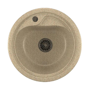 Мойка из искусственного гранита 445*180мм "круглая", темно-серая, ML-GM10