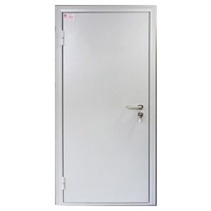 Дверь входная противопожарная , 960*2050*50мм, левая, металл -"Ral 7035, шагрень", Город Мастеров