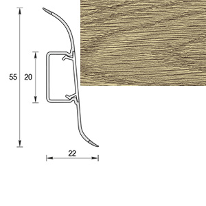 Плинтус &quot;Карагач&quot;, кабель-канал, мягкий край, 55*2500мм