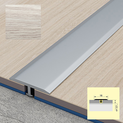 Порожек Т-образный 18*900мм ( укороченная ножка) "Ясень серый"