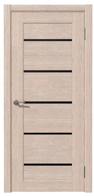 Дверное полотно Астра", 700*2000*38мм, остекленное/черное, ламинатин, "Лиственница кремовая"Дубрава-Сибирь