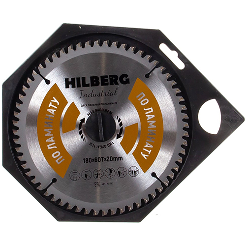 Диск пильный по ламинату, 180*60Т*20, Hilberg Industrial