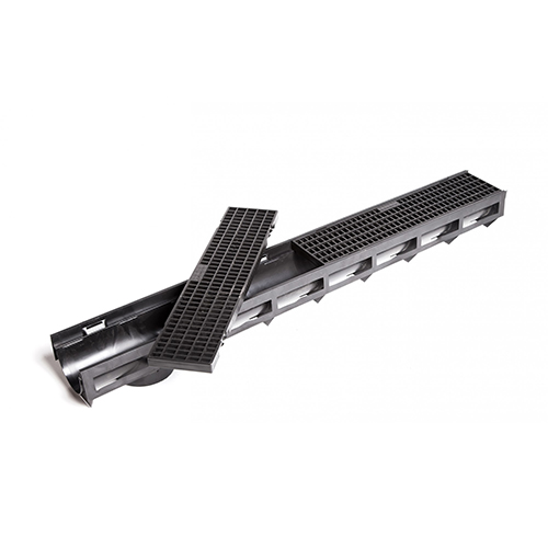 Лоток водоотводный пластиковый 1000*90*100мм "Aquastok" решетка пластиковая "Aqua-Top", А15