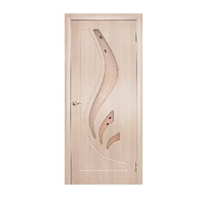 Дверное полотно  "Лилия", 900*2000*38мм, остекленное, ПВХ -"Беленый дуб", Дубрава-Сибирь