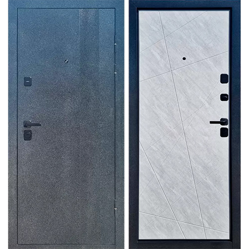 Дверь входная "Титан Т-176 NEO", 960*2050*70мм, правая, металл - "Букле темно-серый", МДФ - "Бетон светло-серый"