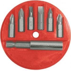 Набор бит 25мм с магнитным адаптером , 6шт!!!