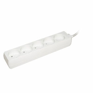 Удлинитель "У5" 5 мест без заземляющего контакта, длина 5 метров, 10А/250В   "ИЭК"