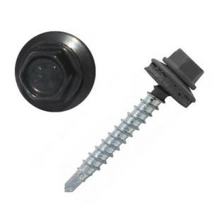 Саморез кровельный окрашенный графит 4,8*50мм RAL7024