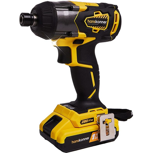Винтоверт ударный аккум. б/щ "Hanskonner" HCD18280H 18В, Unibattery, 280Нм, 1/4", 3скор,2x2.4Ач, кейс