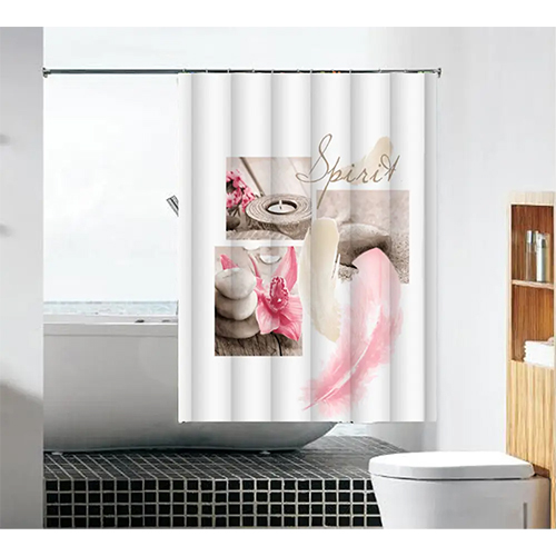 Шторка для ванной "Вдохновение" "MZ-99" в комплекте с кольцами 1800*1800мм полиэстер