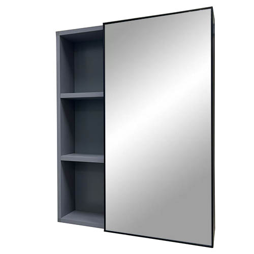 Шкаф с зеркалом Solomon H01600A, серый, 600мм