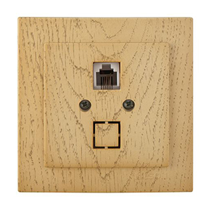Розетка "NILSON Touran" телефонная, одинарная, скрытой проводки, Клён