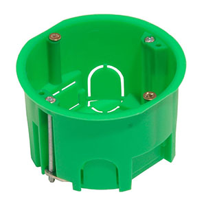 Коробка установочная "Hegel" для скрытой установки под гипсокартон, d-68мм, h-40мм, с металлическими лапками