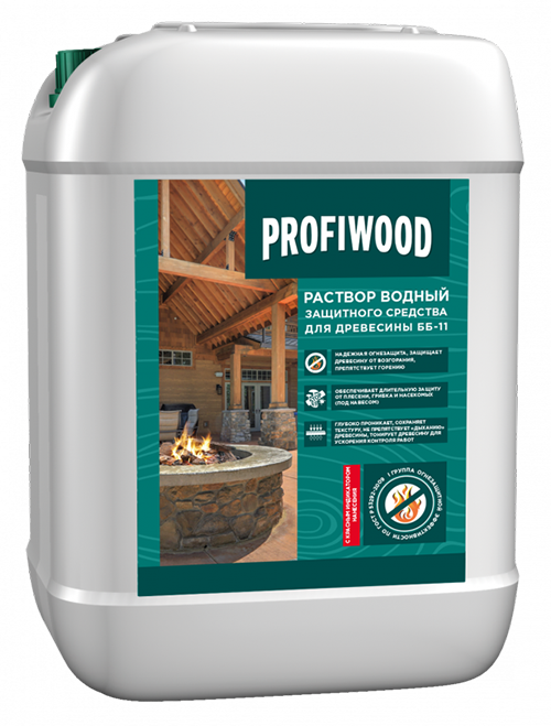 Раствор воднозащитный для древесины "Огнебиозащита I", розовая, 5кг "ББ-11", ГОСТ 28815-96