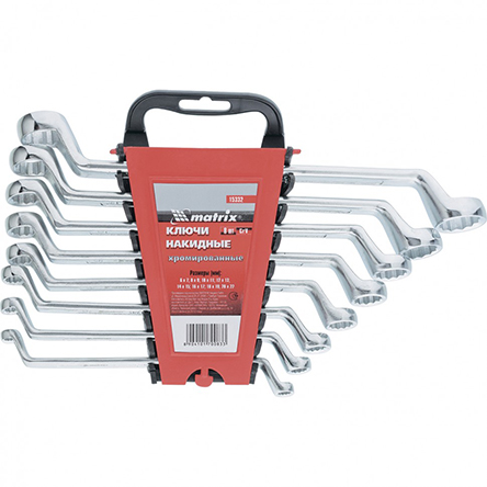 Набор ключей "Matrix" накидных хромированных 6-22мм, 8шт