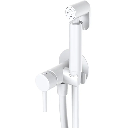 Смеситель гигиенический "Okatana OK01-0030", однорычажный, белый