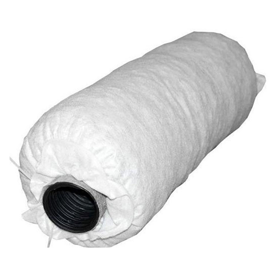 Труба дренажная пластиковая 3м, d110 (250) &quot;Drainage Softrock G-drain&quot;  перфорированная однослойная в фильтре, с наполнителем