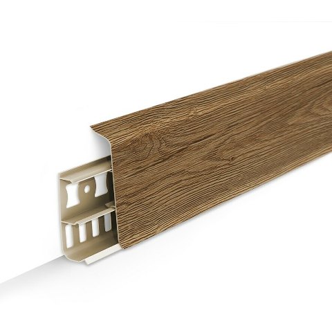 Плинтус "Дуб рустик", кабель-канал, мягкий край, 70*2200мм