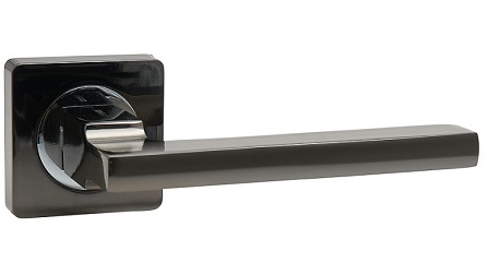 Ручка дверная "AL- 02-517 BN", нажимная, квадратная накладка, "Черный никель"